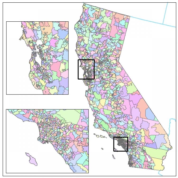California Zip Code Map | California Maps - Map of California - California State, County and ...